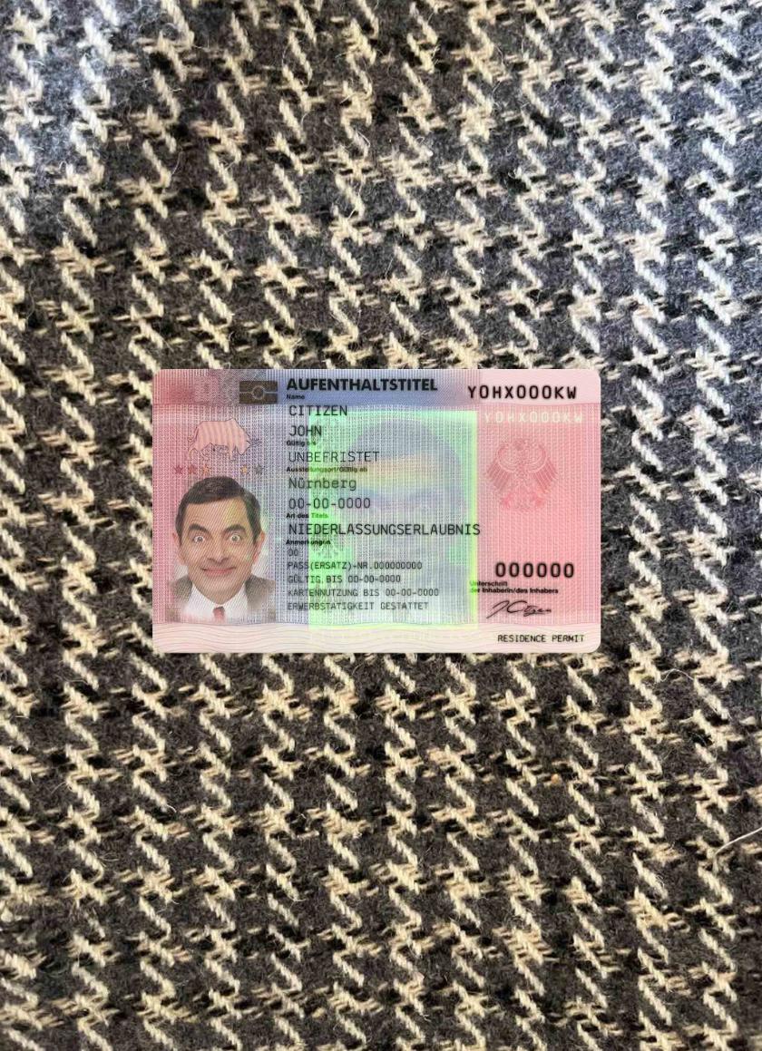 Germany residence permit card photolook FRONT PSD template